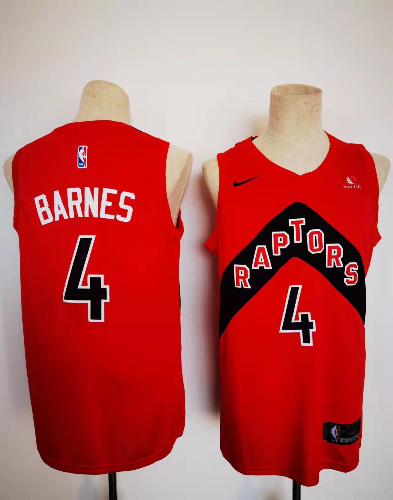 2022 NBA Men Toronto Raptors #4 Barnes red Nike Game city edition Jersey